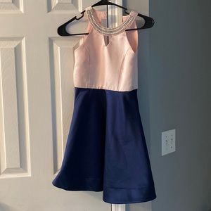 Pink and navy blue dress